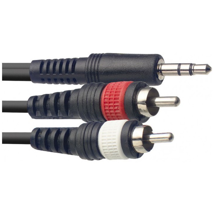 Fotografie Stagg SYC3/MPS2CM E, kabel mini stereo JACK/2x RCA, 3m