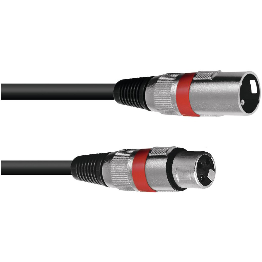 Kabel MC-50R, zástrčka - zásuvka, XLR, symetrický, červený, 5m