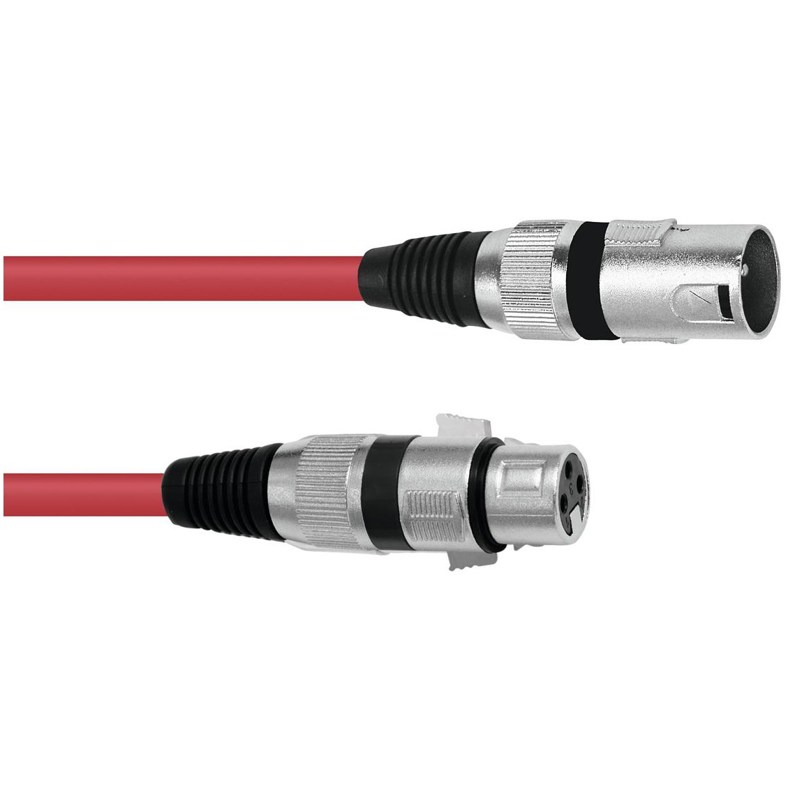 Fotografie Kabel mikrofonní XLR-XLR 3pin, délka 1m, červený
