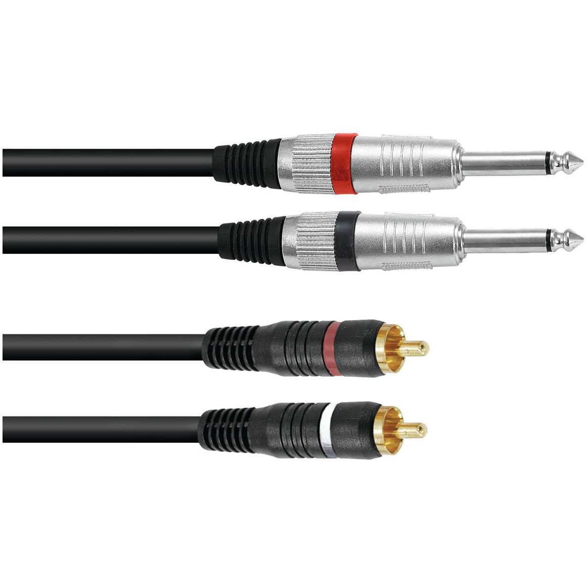 Fotografie Kabel KC2-10 2x Jack 6,3 mono - 2x RCA, 1 m