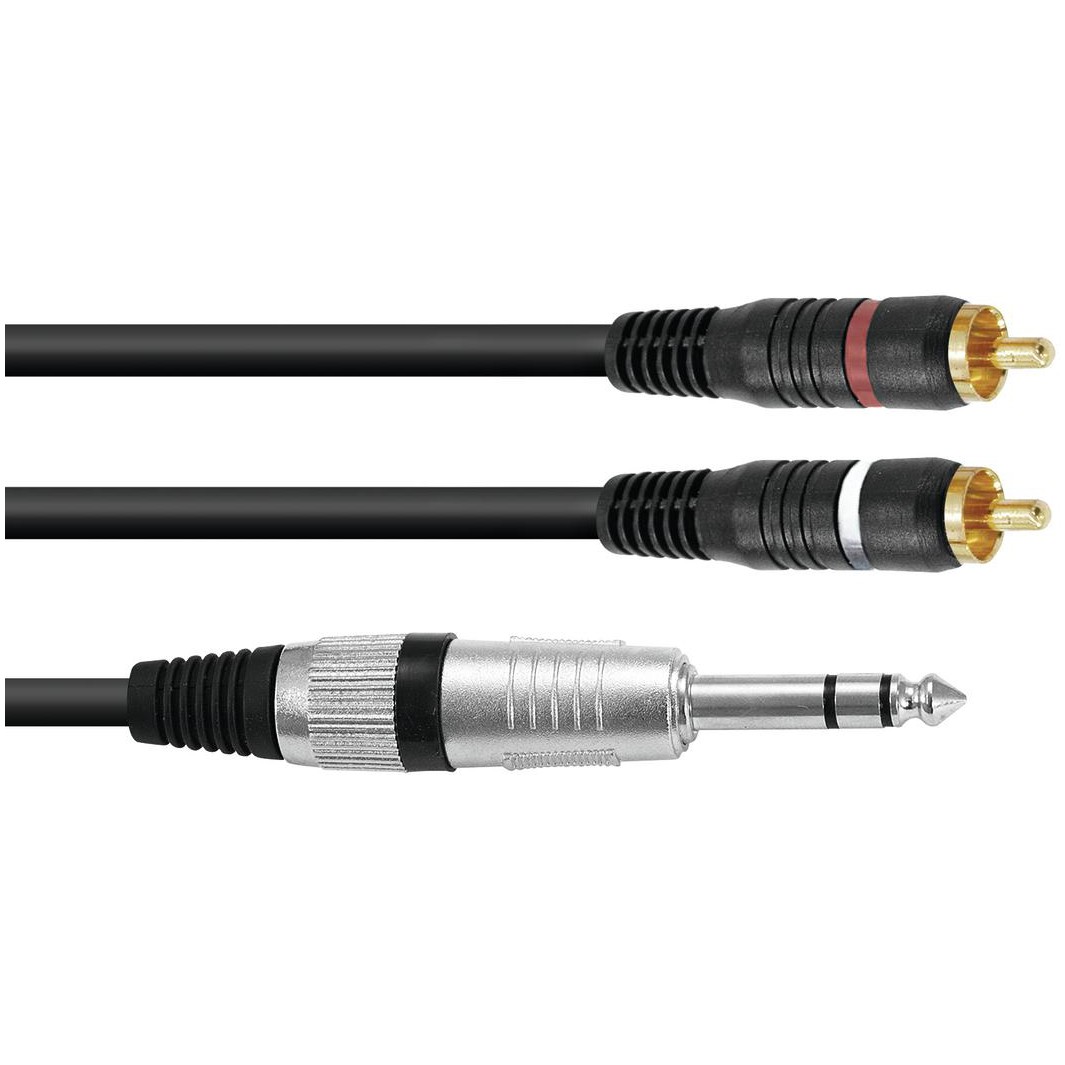 Fotografie Kabel AL-15 Jack 6,3 stereo - 2x RCA, 1,5 m