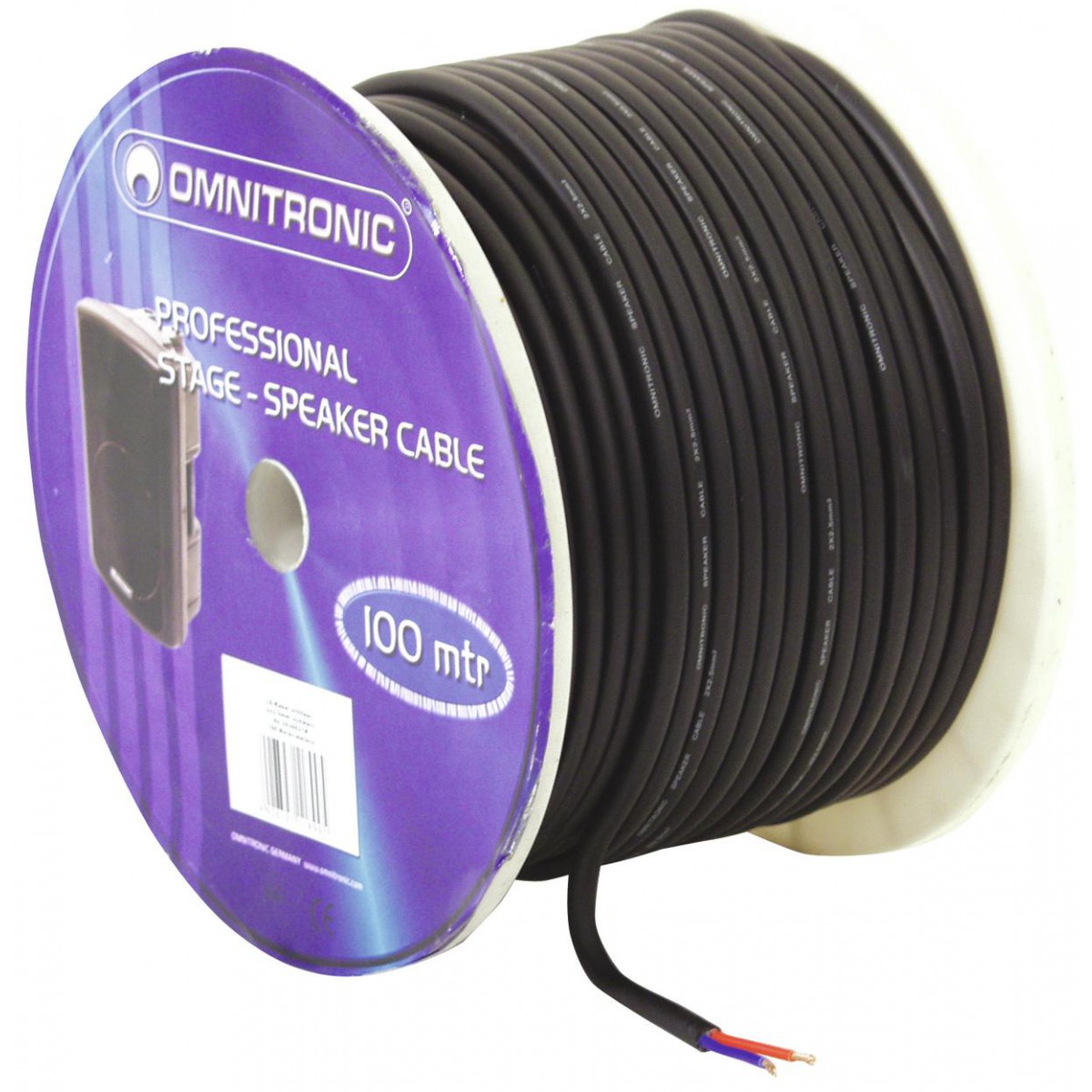 Fotografie Omnitronic reproduktorový kabel, 2x 2,5 mm, cívka 100 m, cena/m