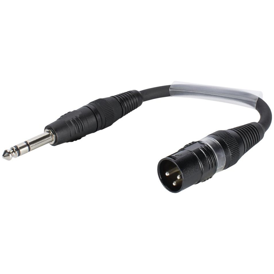 Fotografie Sommer cable adaptér 3-pin XLR(M)/Jack 6,3mm stereo 0.15m, černý
