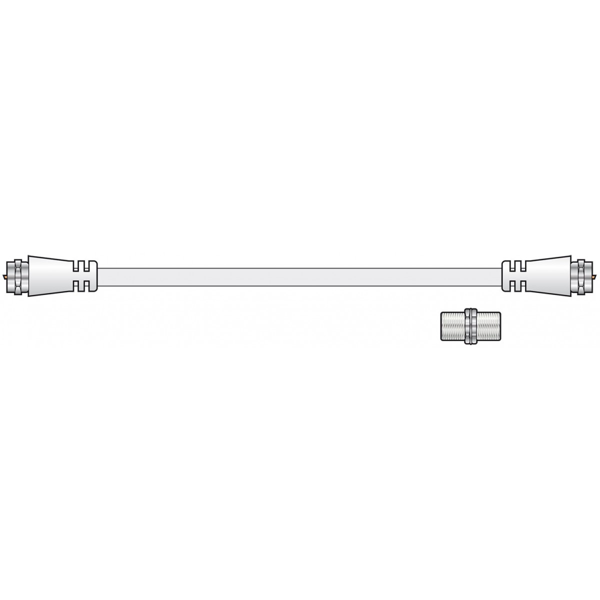 Fotografie AV:link kabel koaxiální s F konektory a spojkou, 2x zástračka, 5m