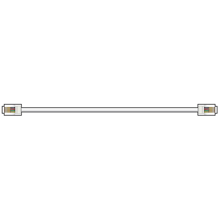 Fotografie AV:link kabel telefonní 1x RJ11 6P4C samec - 1x RJ11 6P4C, bílý, 5m