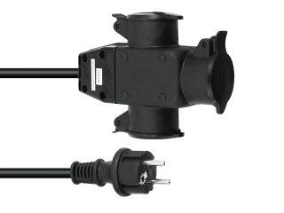 Prodlužovací kabel 230V EUROLITE 3x1,5mm, 3x zásuvka, 1m