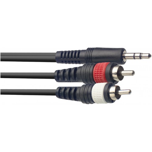 Stagg SYC6/MPS2CM E, kabel mini stereo JACK/2x RCA, 6m