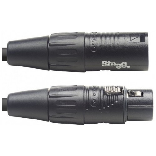 Stagg NDX1R-3, DMX kabel, 3pin XLR, 110 Ohm, délka 1m