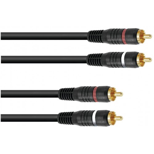 OMNITRONIC Stereo audio kabel s RCA konektory RCA kabel 2x2 5m