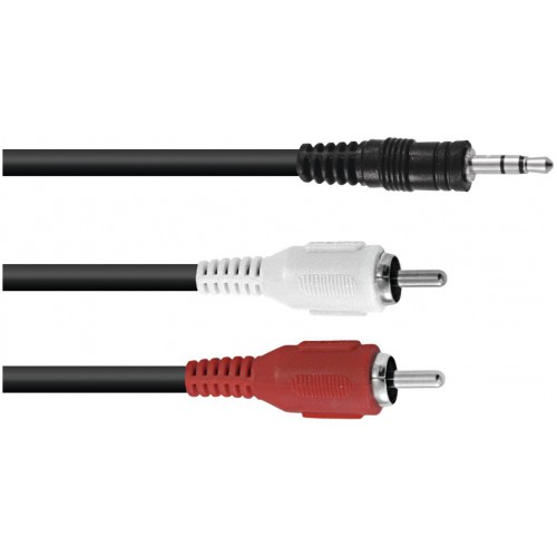 Kabel 3.5mm stereo jack - 2x RCA 1.5m