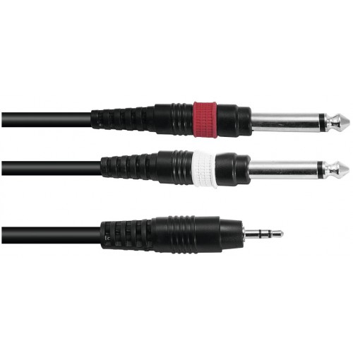 Kabel AC35-15 Jack 3,5 stereo - 2x Jack 6,3 mono, 1,5 m