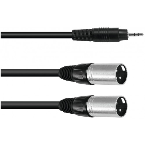 Kabel AC40-15 Jack 3,5 stereo - 2x XLR samec, 1,5 m