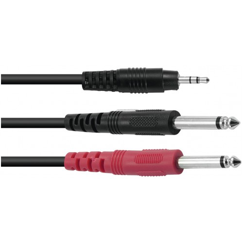 Kabel 3,5 Jack / 2x Jack ECO, délka 1,5m, černý