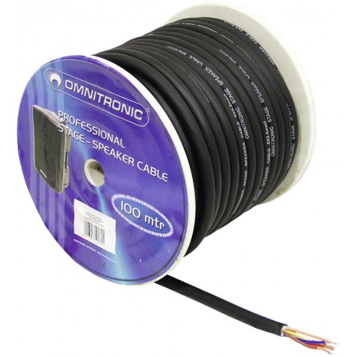 Kabel reproduktorový twinaxiální, 8x 2,5qmm, černý, cena / m