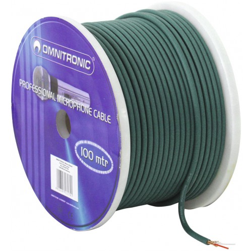 Omnitronic mikrofonní kabel, 2x 0,22qmm stíněný, zelený, cena / m
