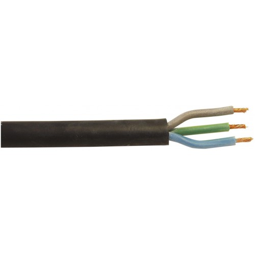 Kabel silikonový černý 3x1,5 qmm, role 25m
