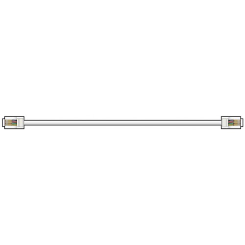AV:link kabel telefonní 1x RJ11 6P4C samec - 1x RJ11 6P4C, bílý, 3m